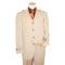 Steve Harvey Collection Tan/Cognac Pinstripes French Cuffs Super 120's Merino Wool Suit